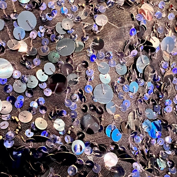 AIDAN MATTOX ROYAL BLUE BATEAU NECK LONG SLEEVE SEQUINED COCKTAIL DRESS - Picture 15 of 15